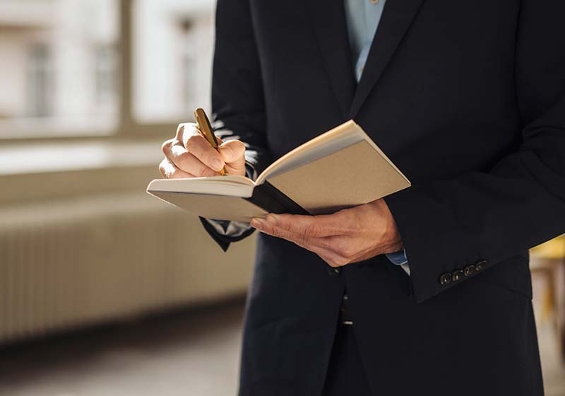 Worthington taking notes